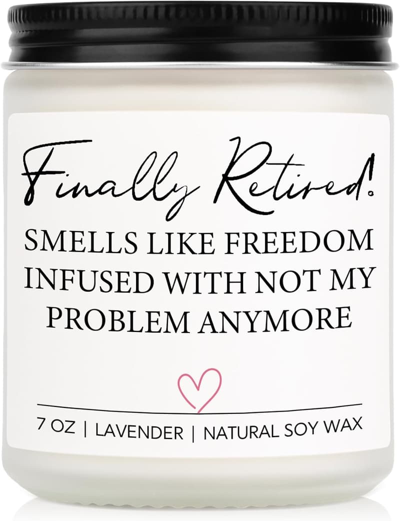 Happy Retirement Handmade Lavender Soy Candle (7oz)