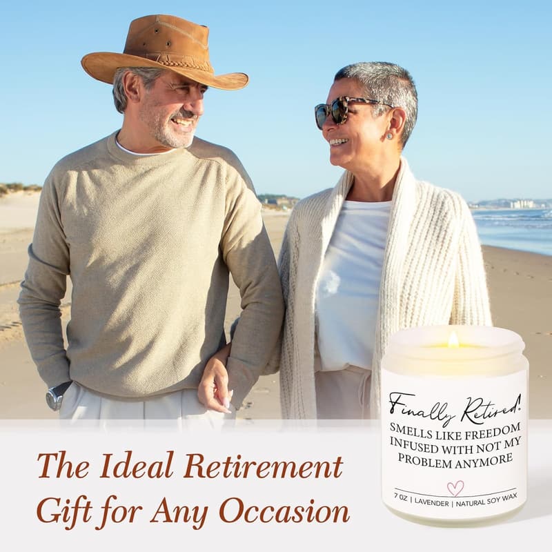 Happy Retirement Handmade Lavender Soy Candle (7oz)