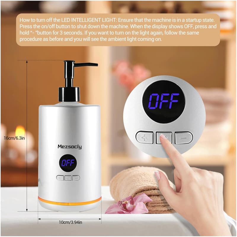 Massage Oil Warmer with Dispenser - Constant Temperature, Black