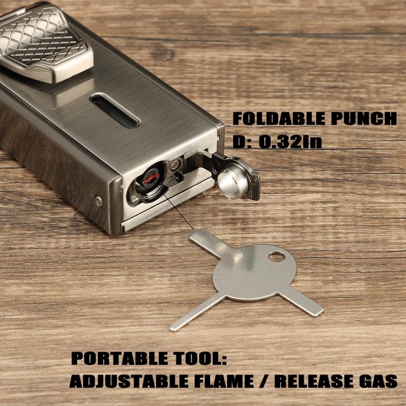 All-in-One Jet Flame Butane Lighter for Men - Refillable, Windproof
