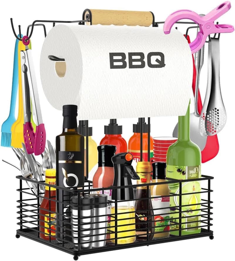 Outdoor BBQ Grill Caddy for Camping & Tailgating Essentials