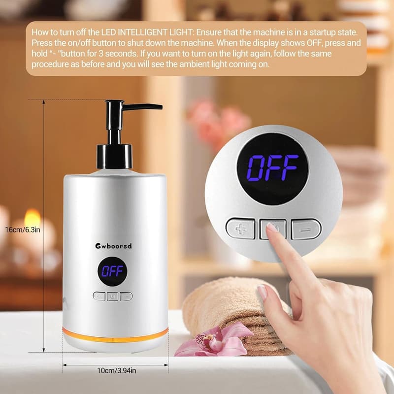Massage Oil Warmer with Temperature Control and Dispenser Set
