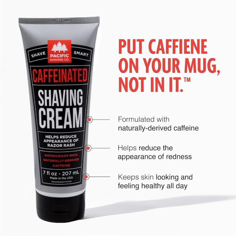 Caffeinated Antioxidant Shaving Cream with Shea Butter - 7 Oz