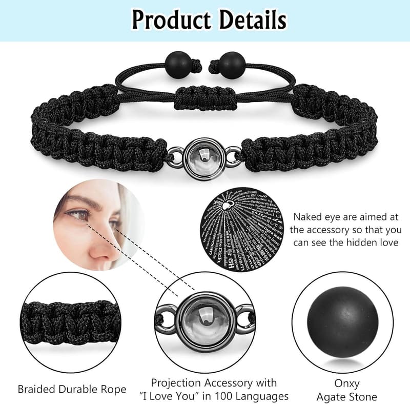 I Love You 100 Languages Bracelet for Couples - Anniversary Gift