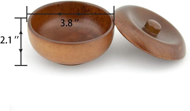 Men's Oak Wooden Shaving Bowl with Lid for Wet Shaving