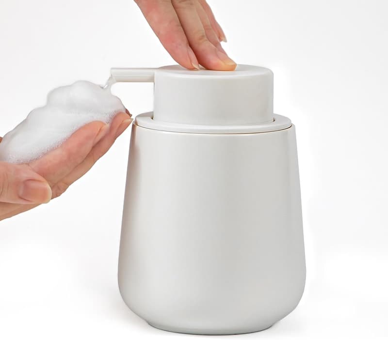 Ceramic Foaming Soap Dispenser with Easy-Pump - White