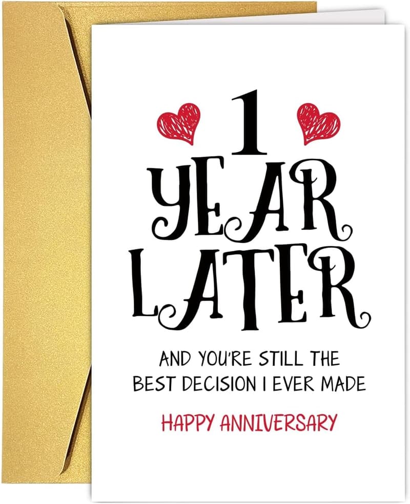 1st Anniversary Romantic Gifts for Couples, Wedding Card
