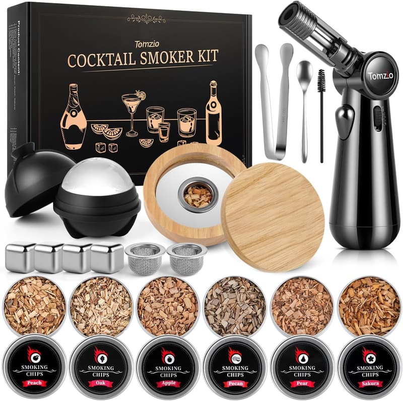Birthday Bourbon Gift: Whiskey Smoker Kit with Torch & Wood Chips