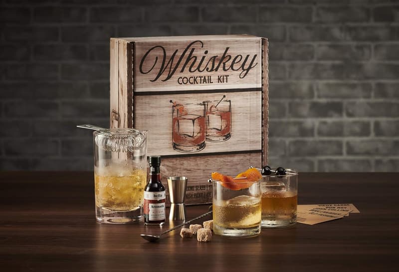 Whiskey Cocktail Kit: 750ml Mixing Glass & Essential Bar Tools