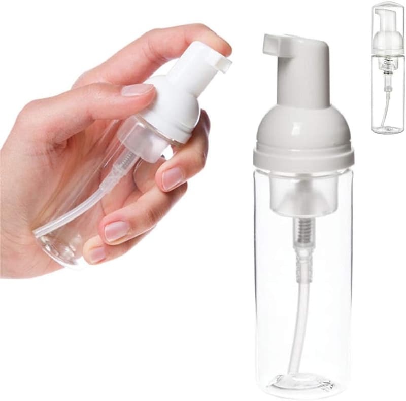 Travel Size Clear Plastic Foamer Bottle - 1.7 Oz Mini Dispenser