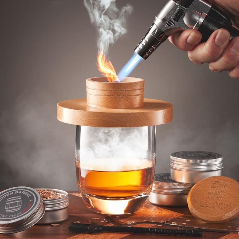 Whiskey Smoker Kit with Torch & 4 Flavor Wood Chips