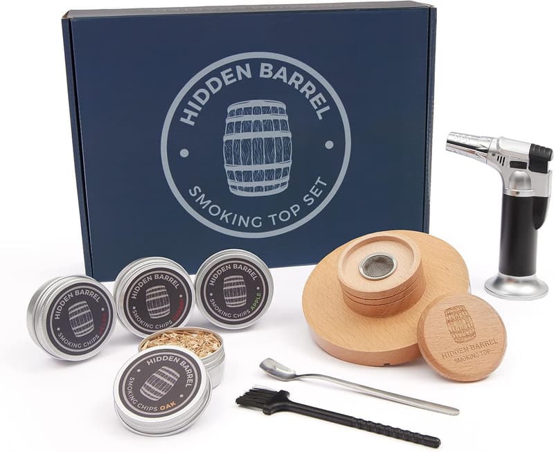 Whiskey Smoker Kit with Torch & 4 Flavor Wood Chips