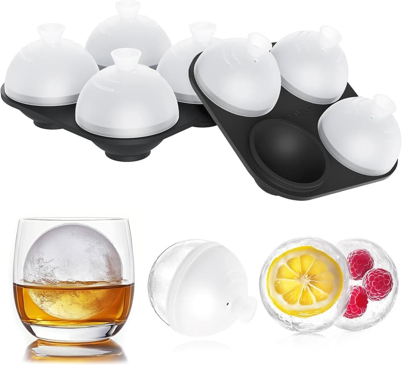 Whiskey Ice Ball Maker - 100% Silicone Cocktail Sphere Molds