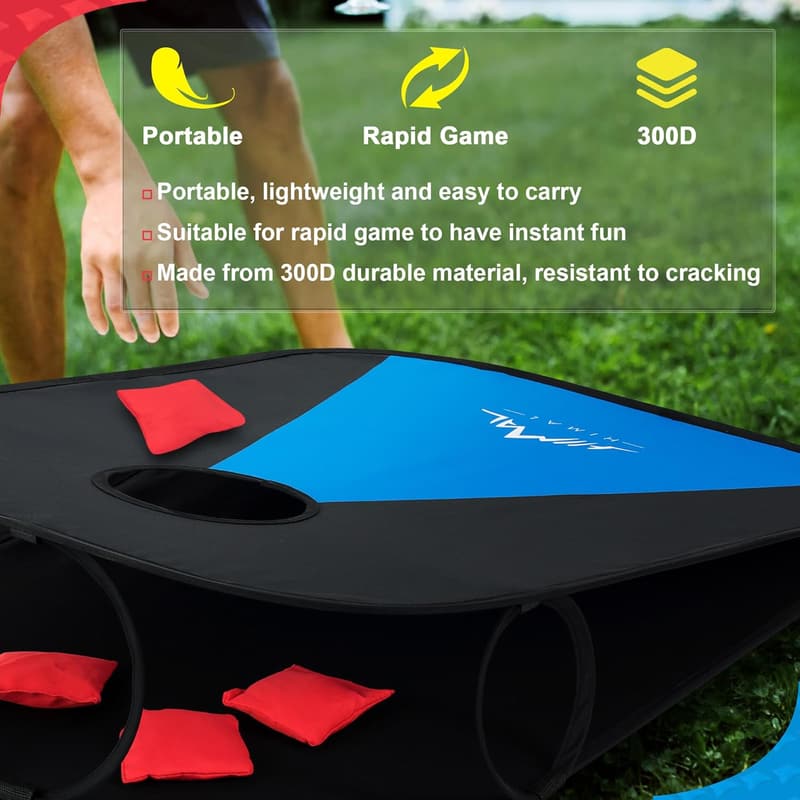 Collapsible Cornhole Boards Set with 8 Bean Bags