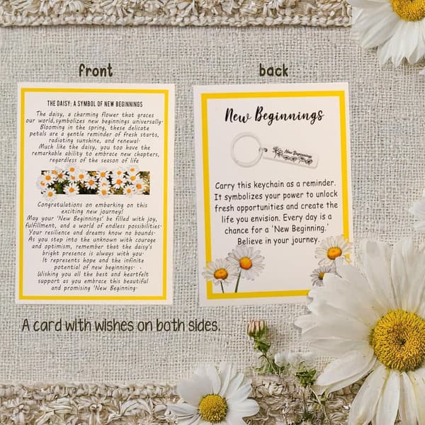 New Job Gift Set: 15oz Daisy Mug & Keychain for Women