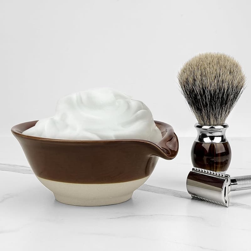 Ceramic Shaving Bowl for Men - Wide Mouth Lather Mug