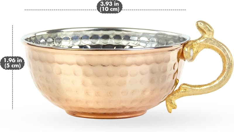 Turkish Hand-Hammered Copper Shaving Bowl and Cup