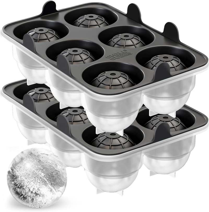 Silicone Ice Ball Molds - Set of 2 for Whiskey and Cocktails