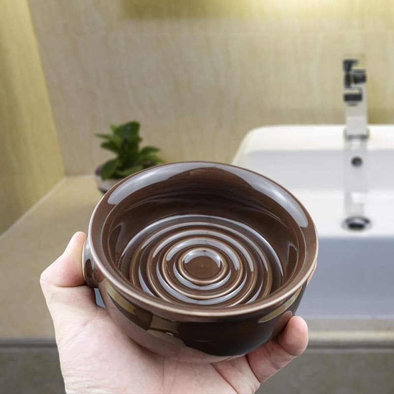 Men's Ceramic Shaving Soap Bowl with Non-Slip Handle