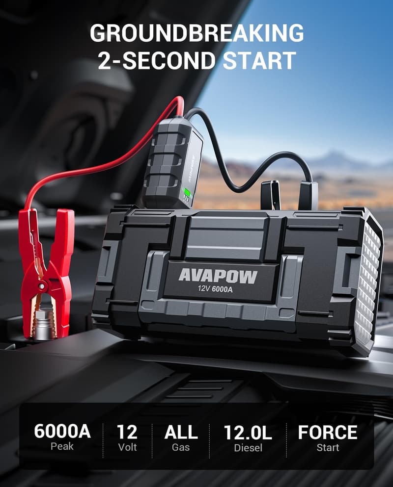 AVAPOW 6000A Car Battery Jump Starter with USB Quick Charge