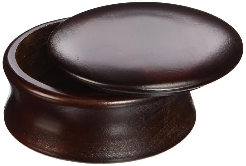 Dark Wood Shave Soap Bowl with Lid