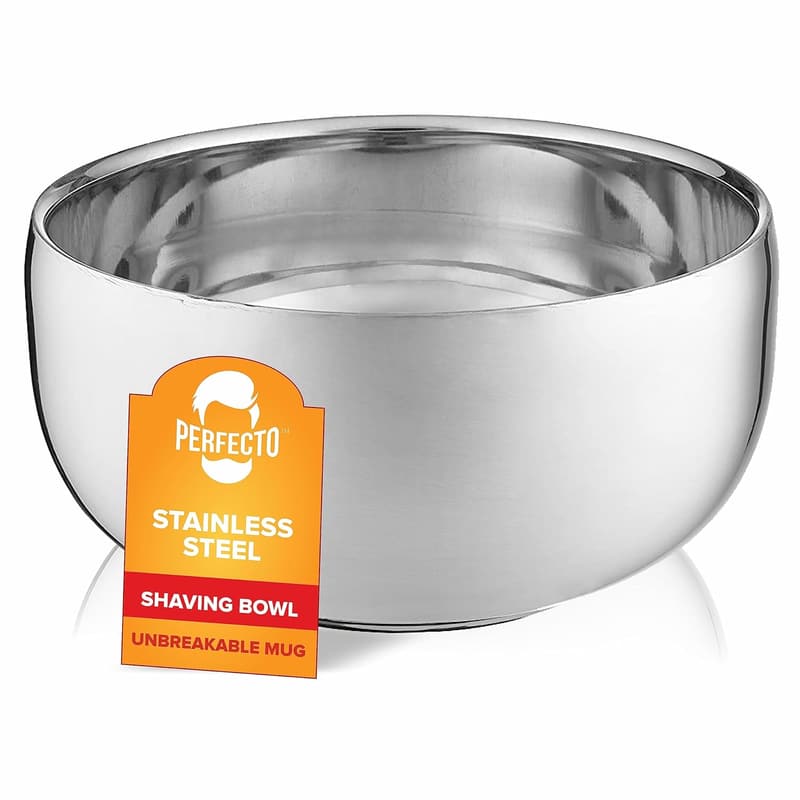 Stainless Steel Shaving Mug for Wet Shaving Kit