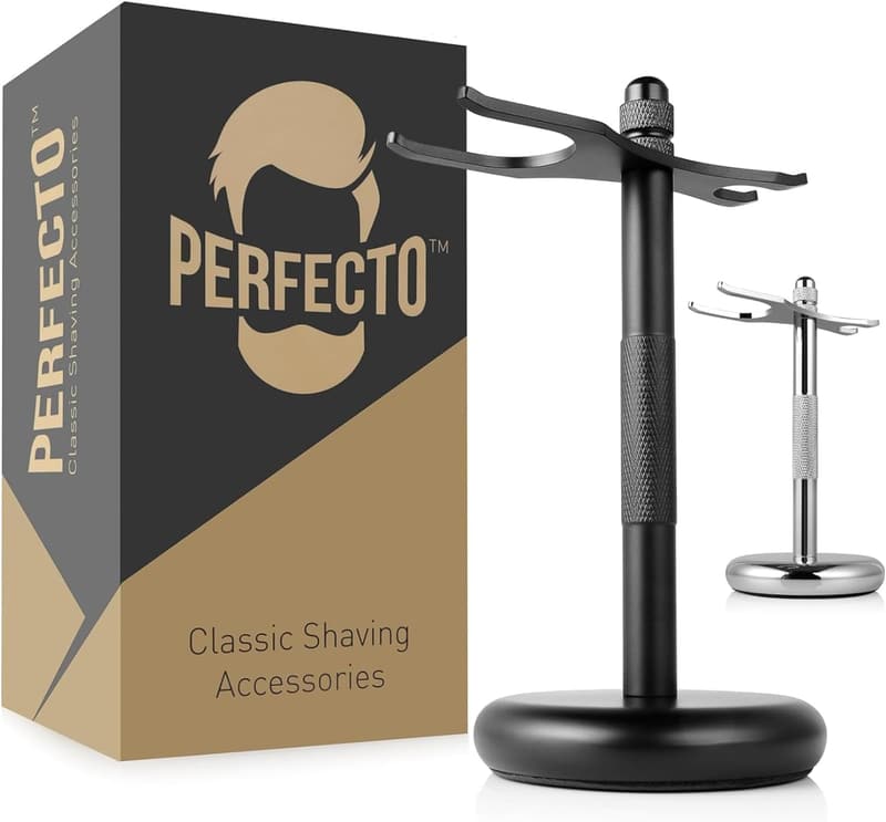 Valentine's Day Gift: Deluxe Black Razor & Brush Stand