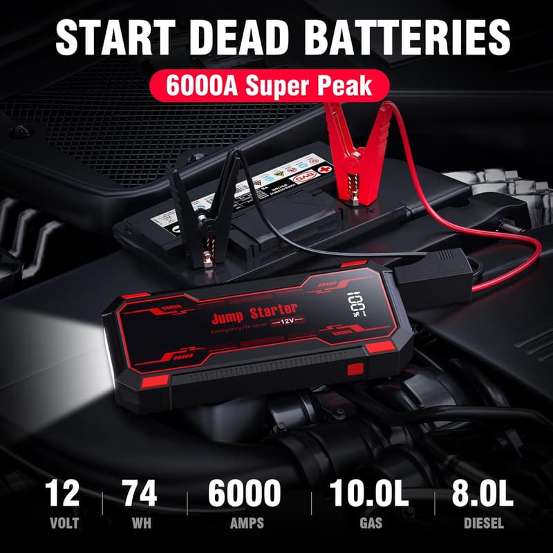AstroAI S8 Ultra 4000A Jump Starter, 24000mAh Battery Pack