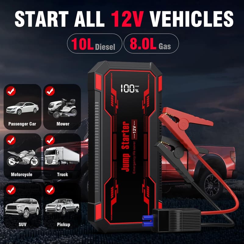 AstroAI S8 Ultra 4000A Jump Starter, 24000mAh Battery Pack