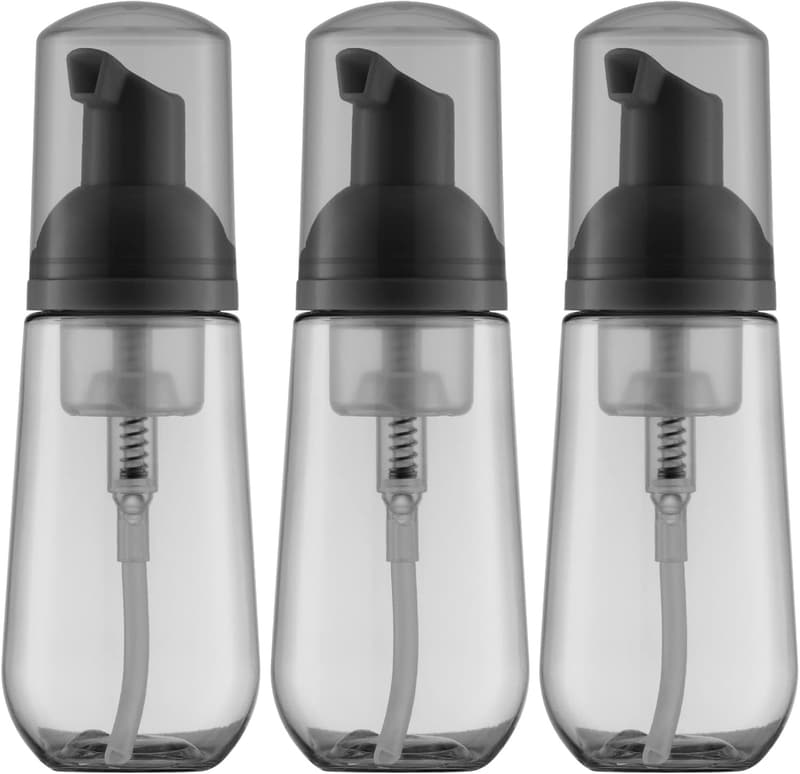 Travel Foaming Shampoo Dispenser - 60ml Black Bottle