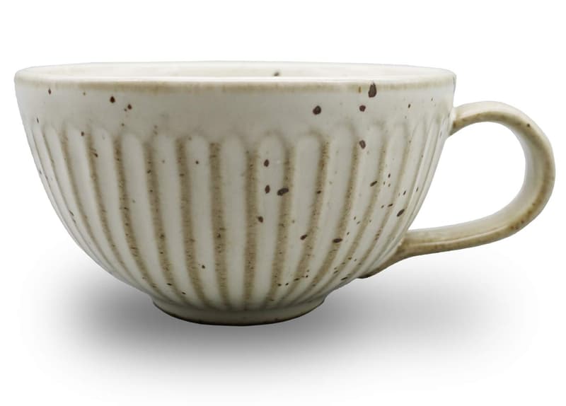 Large Capacity Ceramic Shaving Bowl - Off-White Retro Design