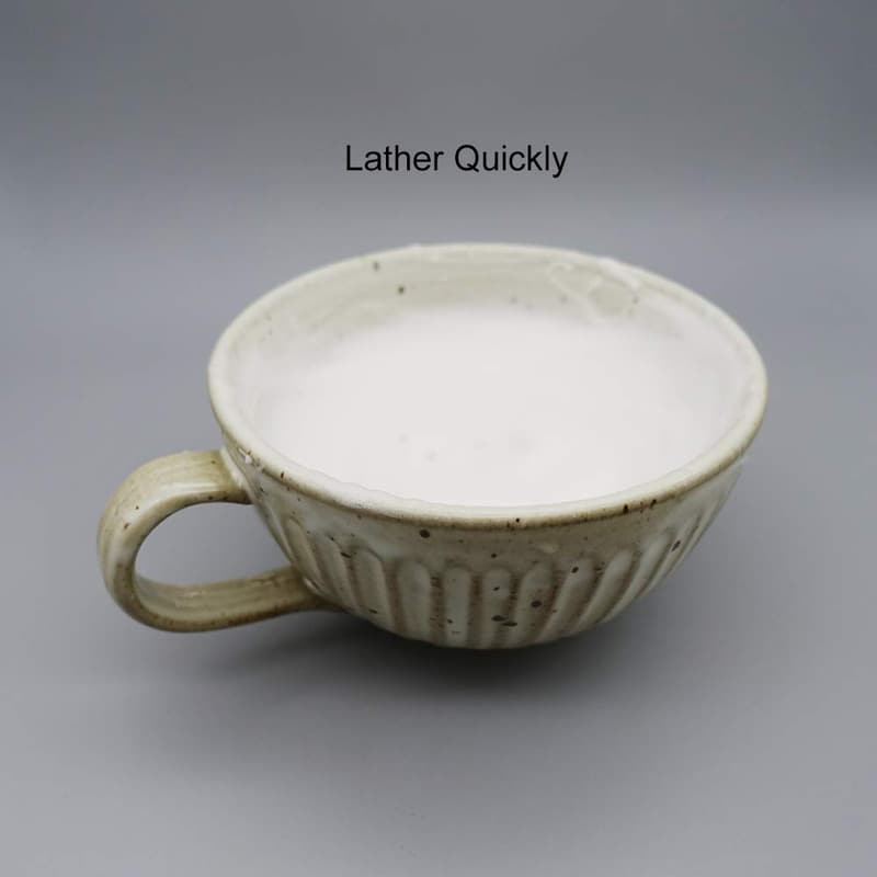 Large Capacity Ceramic Shaving Bowl - Off-White Retro Design