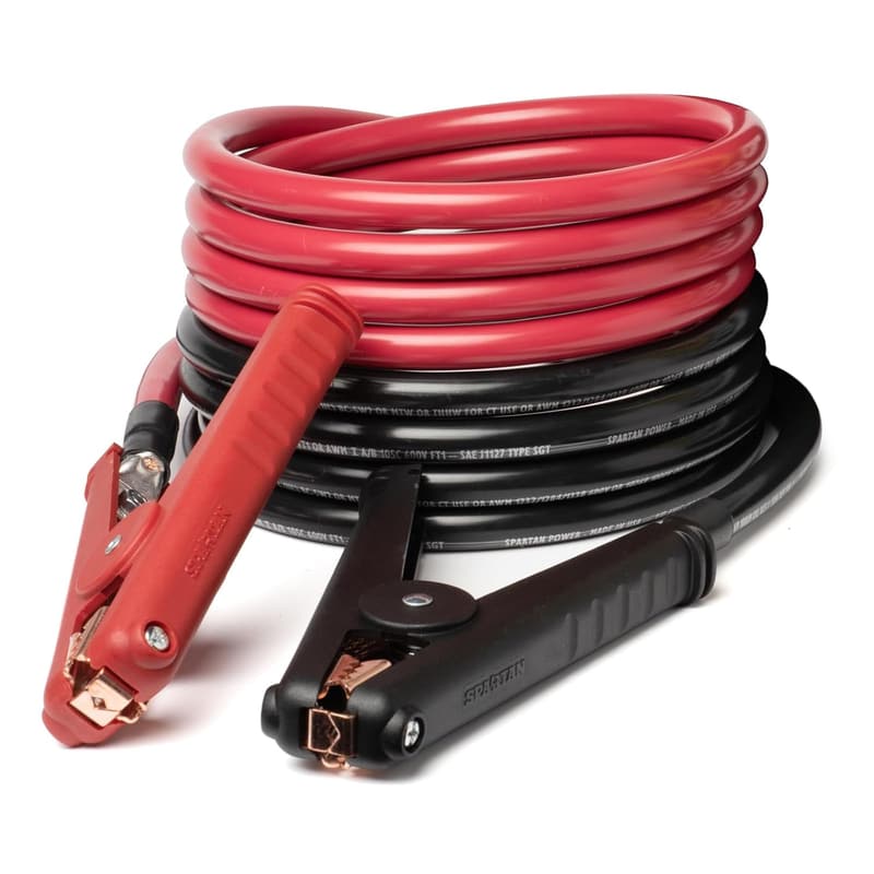Heavy-Duty 1/0 AWG Jumper Cables with Alligator Clips