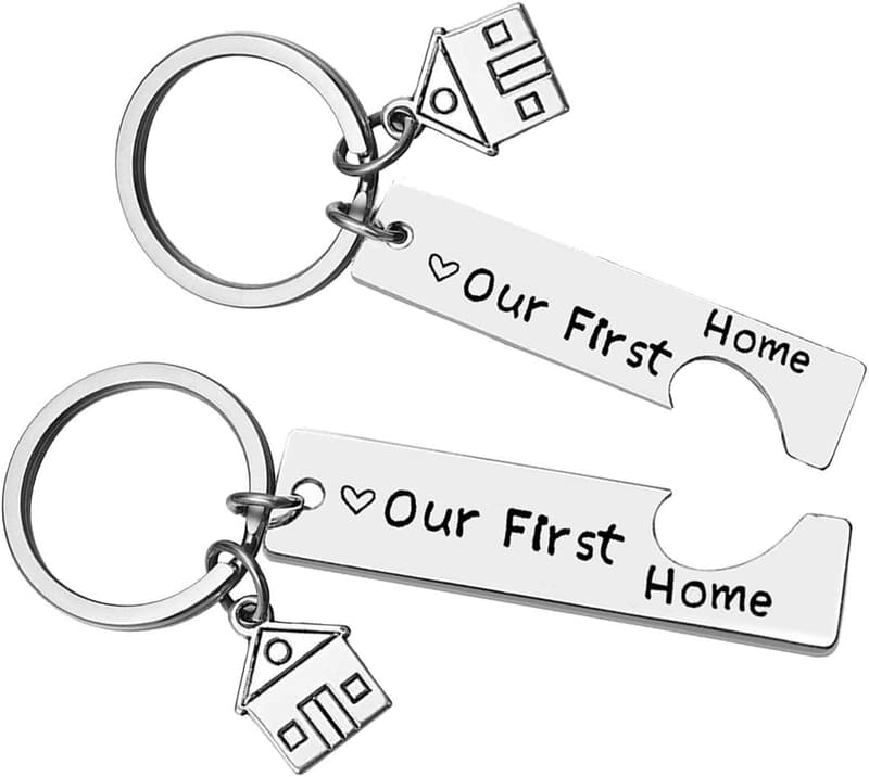 New Home Keychains - Housewarming Gift for New Homeowners (2 Pack)
