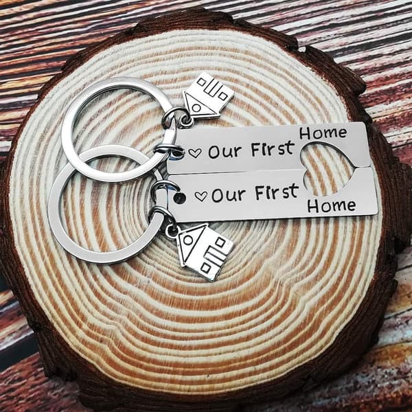 New Home Keychains - Housewarming Gift for New Homeowners (2 Pack)