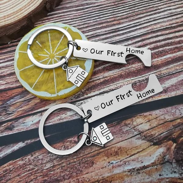New Home Keychains - Housewarming Gift for New Homeowners (2 Pack)