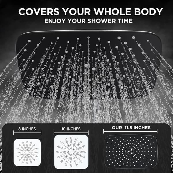 Dual Shower Head Combo with 6 Modes & Extension Arm - Silver Chrome