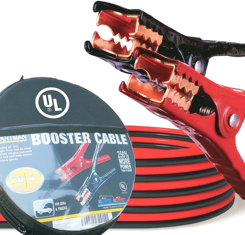 20ft 4 Gauge Automotive Jumper Cables with Carry Bag