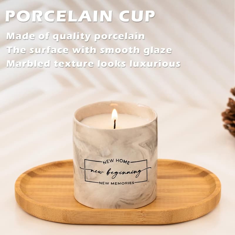 Housewarming Gift - 6oz Sandalwood Scented Candle for New Home