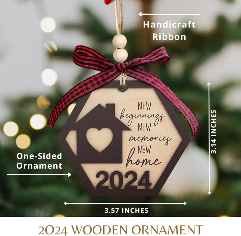 Housewarming Gift - Wooden Ornament for Couples & Women