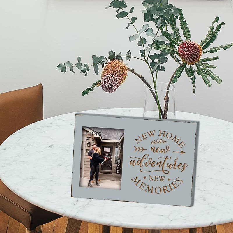 Housewarming Gift: Engraved 4x6 Picture Frame for New Home