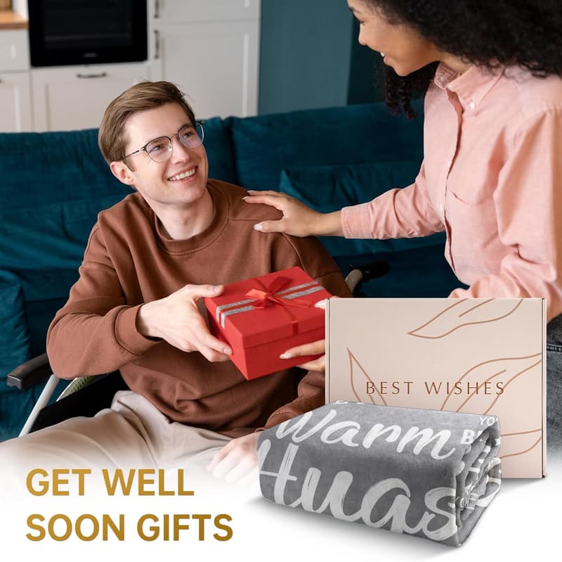 Get Well Soon Blanket for Women - Inspirational Healing Comfort 60