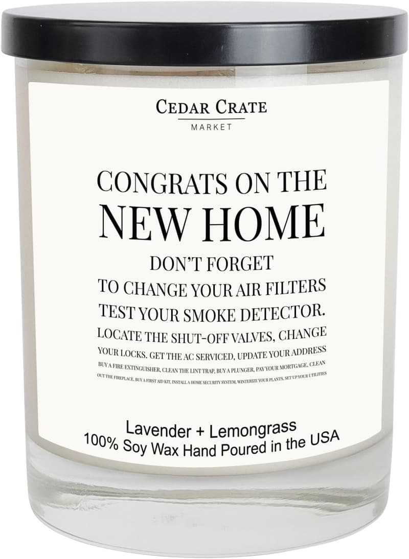 Funny Housewarming Candle Gift for Couples - 100% Soy Wax