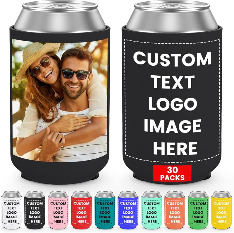 Personalized Can Sleeve Coolers - 30 Pack Wedding & Party Favors