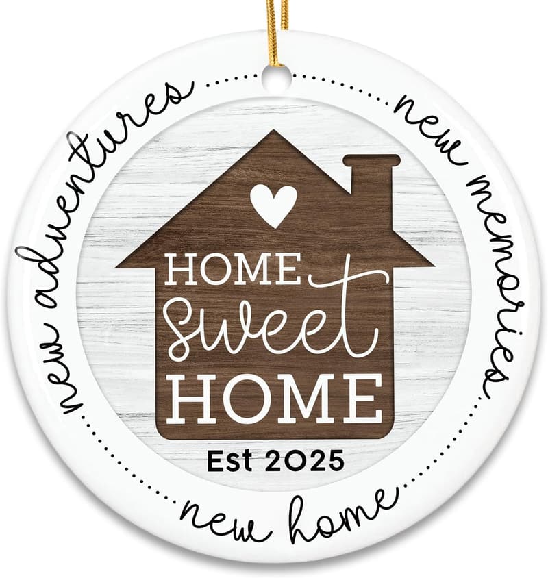 Housewarming Gift: 2025 First House Ceramic Ornament
