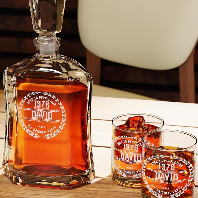 Personalized Whiskey Decanter - Unique Birthday Gift for Men