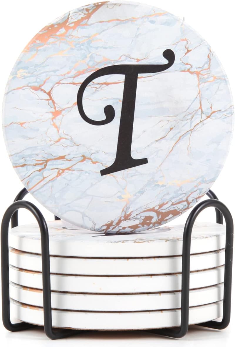 Personalized Marble Coasters Set for Housewarming Gifts