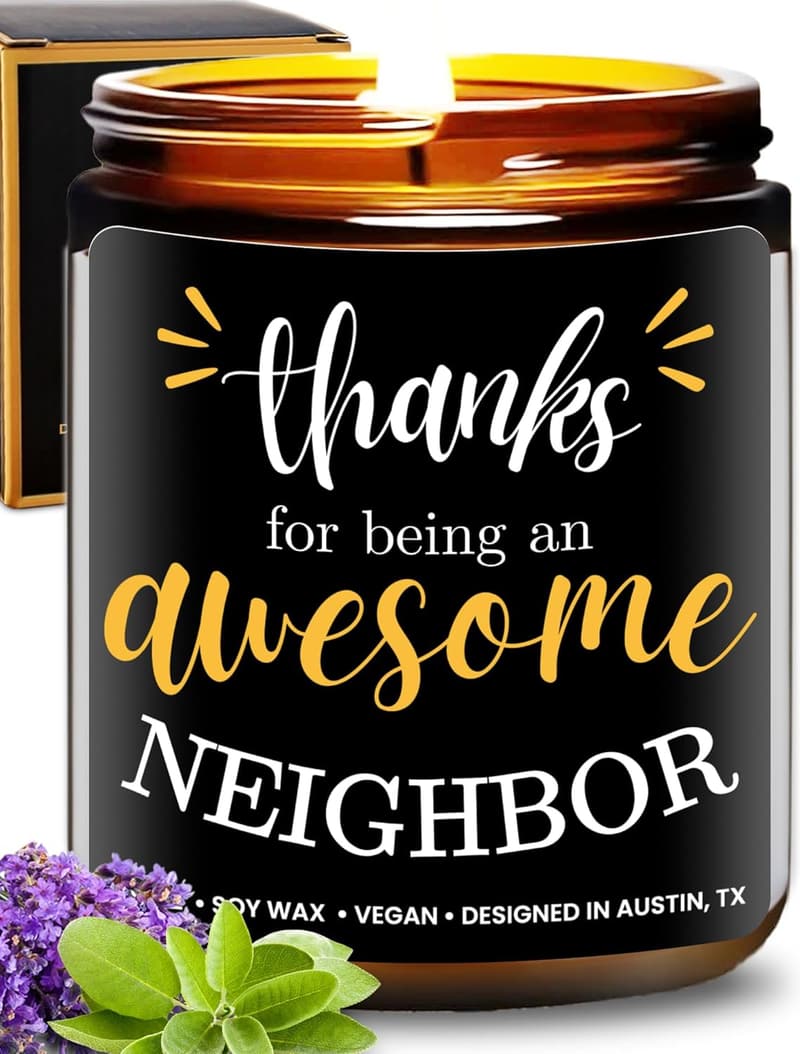 Thank You Neighbor Candle – Thoughtful Gift for Men & Women
