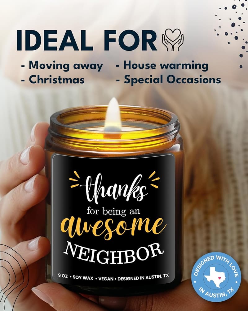 Thank You Neighbor Candle – Thoughtful Gift for Men & Women