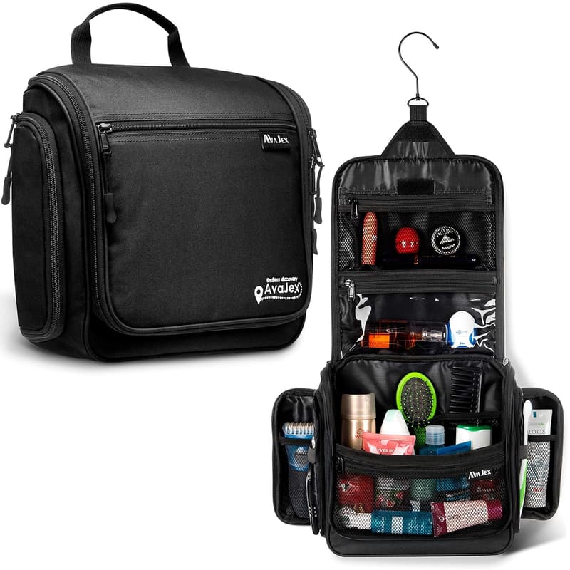 Waterproof Travel Toiletry Organizer Bag with 19 Compartments